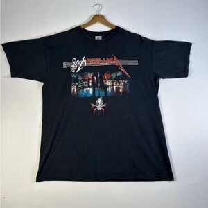 Metallica × Rock Black Short Sleeve Graphic Tee , size : L.